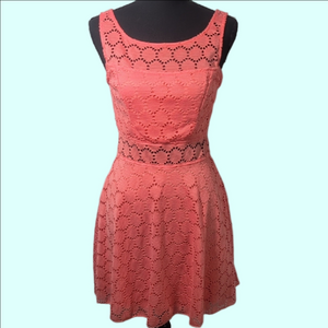 Trixxi Elegant Coral Lace Dress